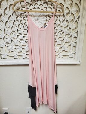 Canari Pink And Black Tank Dress Long Tank NWOT 3XL